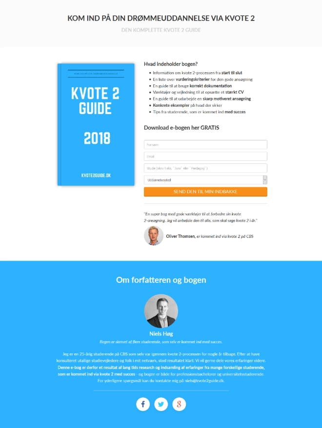 E-book Landing Page