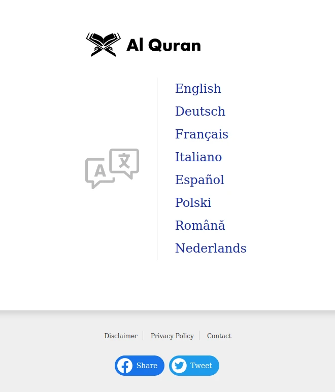 Al Quran EU [Most Spoken Eight European Languages]